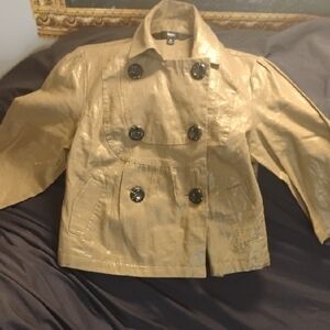 Elegant Gold Women's Trench Coat